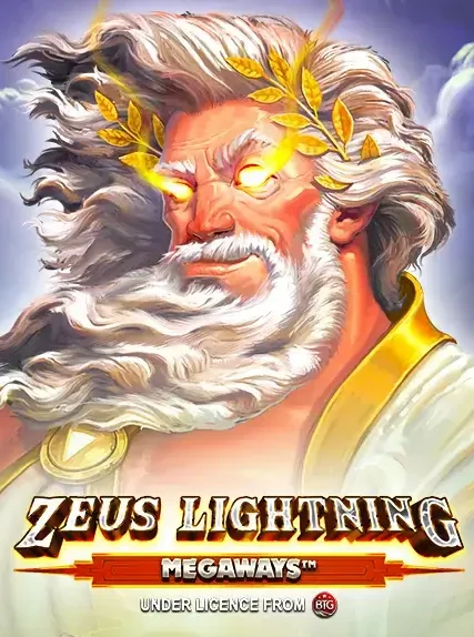 Decorative casino game artwork for Cazeus: Zeus Lightning Megaways